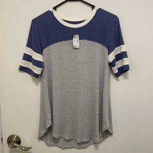 Blue and white striped T-shirt